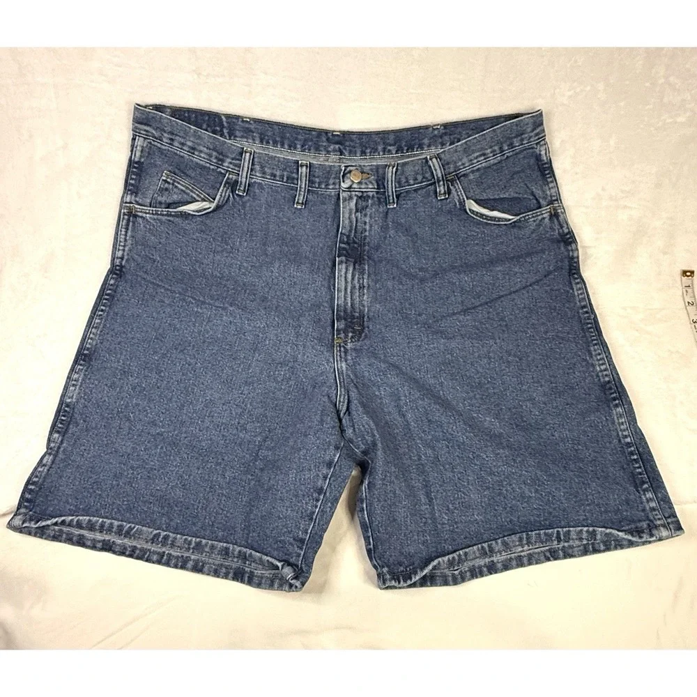 Vintage Wrangler Denim Shorts 44 Blue 90s Classic Dad Jean‎ Shorts USA Fabric